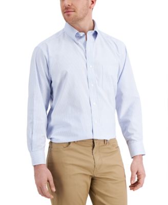 Club Room - Men's Classic/Regular Fit Stretch Wrinkle-Resistant University Stripe Dress Shirt