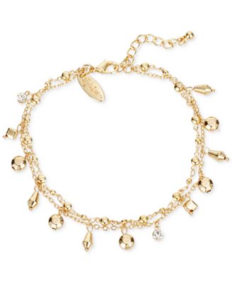 Style & Co - Shaky Crystal & Bead Double-Chain Ankle Bracelet