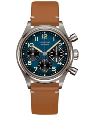 Longines - Men's Swiss Automatic Chronograph Avigation BigEye Brown Leather Strap 41mm