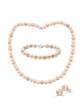 EFFY Collection - 3-Pc. Set Multicolor Cultured Freshwater Pearl (8mm) Necklace, Bracelet & Stud Earrings