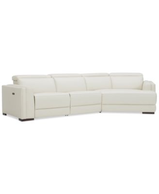 Furniture - Jenneth 3-Pc. Leather Sofa with 1 Power Motion Recliner and Cuddler