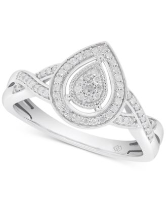 Macy's - Diamond Teardrop Ring (1/5 ct. t.w.) in Sterling Silver