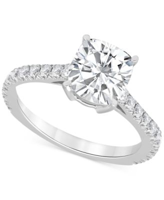 Badgley Mischka - Certified Lab Grown Diamond Cushion-Cut Engagement Ring (2-1/2 ct. t.w.) in 14k Gold