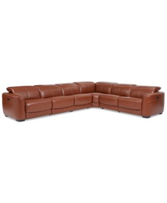 Furniture - Lexanna 6-Pc. Leather Sectional with 2 Power Motion Recliners