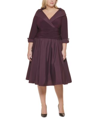 Jessica Howard - Plus Size Collared A-Line Dress