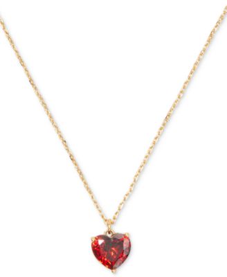 kate spade new york - Gold-Tone Birthstone Heart Pendant Necklace, 16" + 3" extender