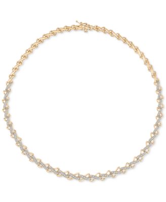 Wrapped in Love - Diamond All-Around 17" Collar Necklace (1 ct. t.w.) in 10k Gold