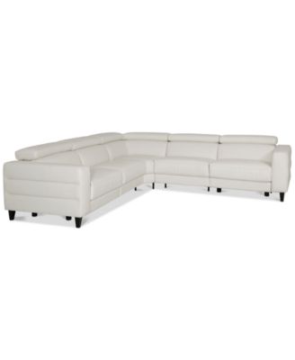 Furniture - Silvanah 5-Pc. "L" Leather Sectional with 2 Power Recliners