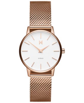 MVMT - Women's Avenue Rose Gold-Tone Mesh Bracelet Watch 28mm