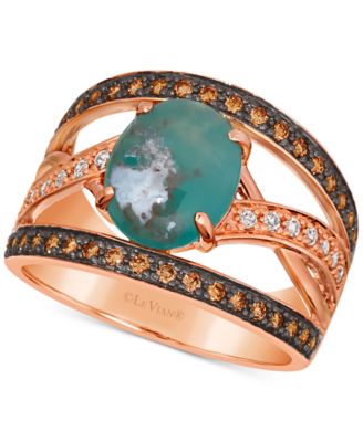 Le Vian - Aquaprase Candy & Diamond (3/8 ct. t.w.) Openwork Statement Ring in 14k Rose Gold