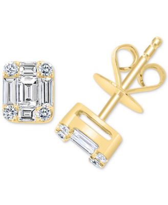 EFFY Collection - Diamond Baguette Cluster Stud Earrings (3/4 ct. t.w.) in 14k Gold