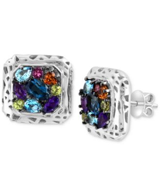 EFFY Collection - Multi-Gemstone Cluster Stud Earrings (2-1/2 ct. t.w.) in Sterling Silver