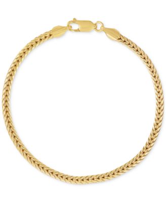 Esquire Men's Jewelry - Squared Franco Link Chain Bracelet in 14k Gold-Plated Sterling Silver,