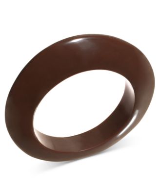 Lola Ade - Chocolate Brown Colored Resin Slip-On Bangle Bracelet