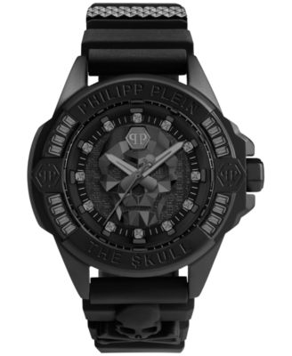 Philipp Plein - Men's The Skull Black Silicone Strap Watch 41mm