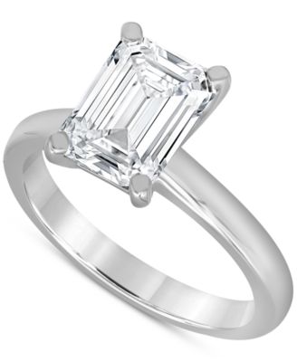 Badgley Mischka - Certified Lab Grown Diamond Emerald-Cut Solitaire Engagement Ring (5 ct. t.w.) in 14k Gold