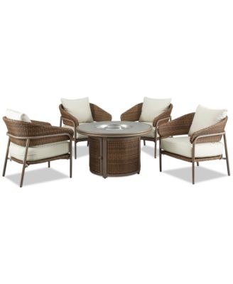 Drew & Jonathan Home - Skyview 5pc Fire Pit Set (4 Lounge Chairs + Fire Pit)
