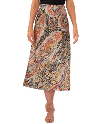 1.STATE - Women's Printed A-Line Midi Skirt
