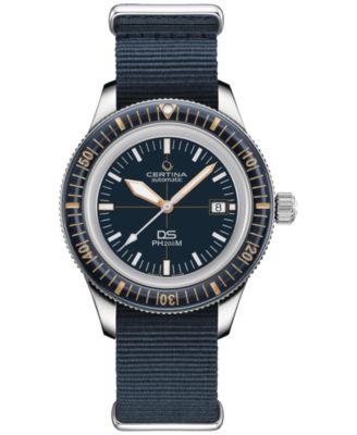 Certina - Men's Swiss Automatic DS PH200M Blue Synthetic Strap Watch 43mm