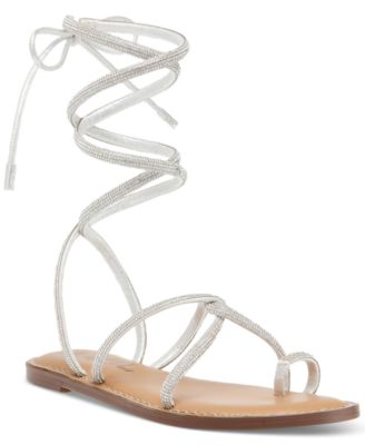 Wild Pair - Gennifer Lace-Up Ankle-Tie Flat Sandals