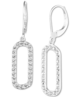 Ralph Lauren - Crystal Pav&eacute; Link Leverback Drop Earrings in Sterling Silver