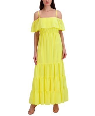 julia jordan - Women's Off-The-Shoulder Tiered Chiffon Maxi Dress
