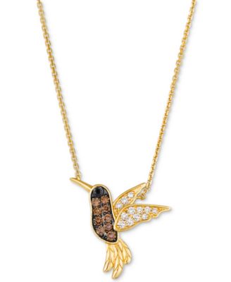 Le Vian - Multicolor Diamond Hummingbird 19" Pendant Necklace (3/8 ct. t.w.) in 14k Gold