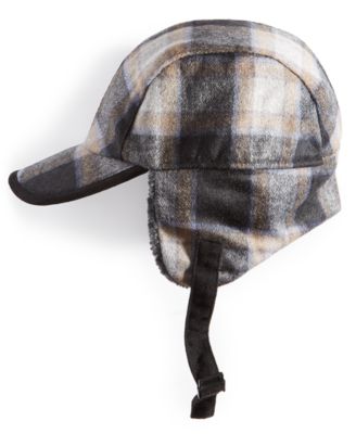 Scala - Men's Plaid Fleece Cap with Ear Flaps