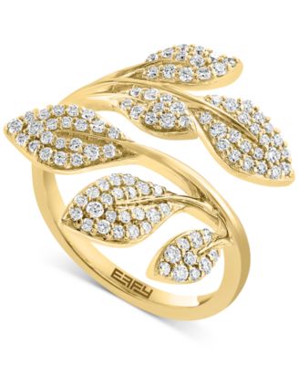 EFFY Collection - Diamond Vine Motif Bypass Ring (5/8 ct. t.w.) in 14k Gold
