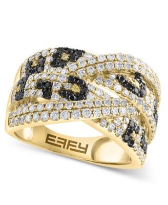 EFFY Collection - Multicolor Diamond Crossover Statement Ring (1-1/3 ct. t.w.) in 14k Gold