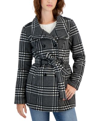 BCX - Juniors' Micro-Fleece Double-Breasted Belted Coat