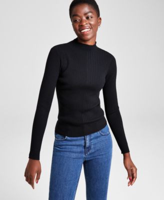 And Now This - Women's Ribbed Mock-Turtleneck Sweater