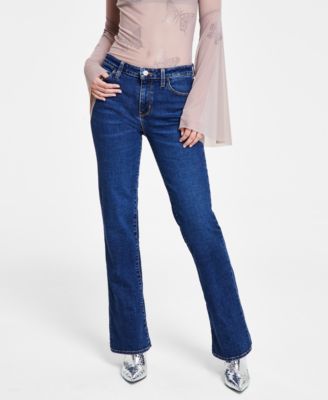 GUESS - Women's Whiskered Faded-Front Bootcut Denim Jeans