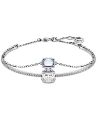 Swarovski - Silver-Tone Stilla Two-Row Bangle Bracelet