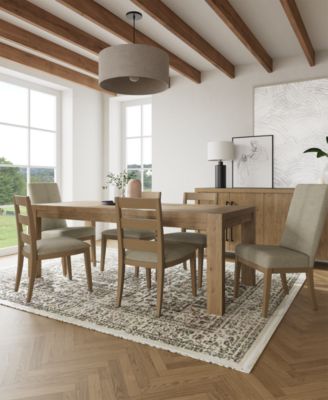 Furniture - Davie Rectangle Dining 7pc Set (Table + 2 Upholstered Chair + 4 Ladder Side Chair)