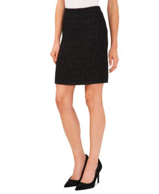 CeCe - Women's Metallic Tweed A-Line Skirt