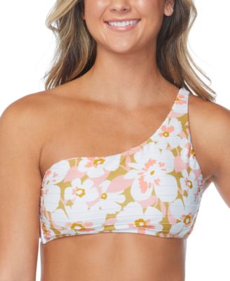 Raisins - Juniors' Shine On Printed One-Shoulder Bikini Top
