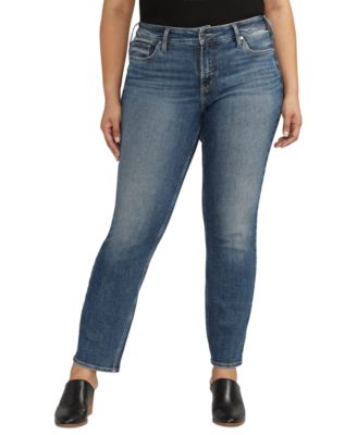 Silver Jeans Co. - Plus Size Suki Curvy-Fit Straight-Leg Denim Jeans