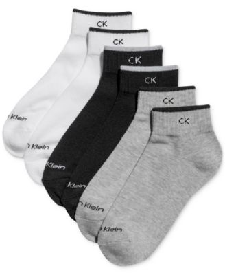 Calvin Klein - Women's 6-Pk. Solid Cushion Quarter Socks