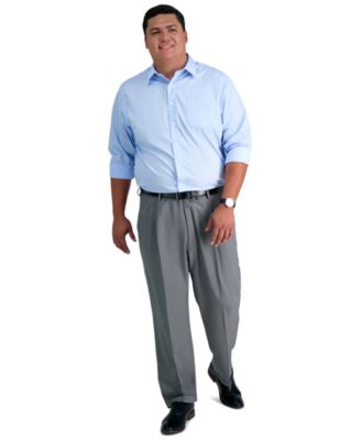 Haggar - Men's Big & Tall Premium Comfort Stretch Classic-Fit Solid Pleated Dress Pants