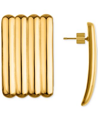 OMA THE LABEL - 18k Gold-Plated Ribbed Drop Earrings