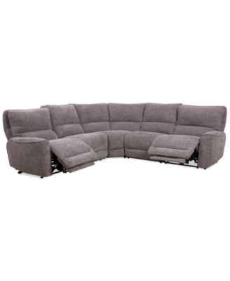 Furniture - Deklyn 116" 5-Pc. Fabric Sectional with 2 Power Recliners