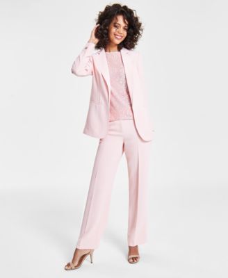 Anne Klein - Women's Open-Front Jacket, Sequin Tee & Extended-Tab Trousers