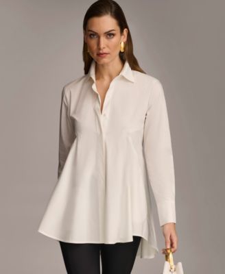 Donna Karan New York - Women's A-Line Button Down Poplin Tunic