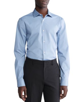Calvin Klein - Men's Slim Fit Supima Stretch Long Sleeve Button-Front Shirt