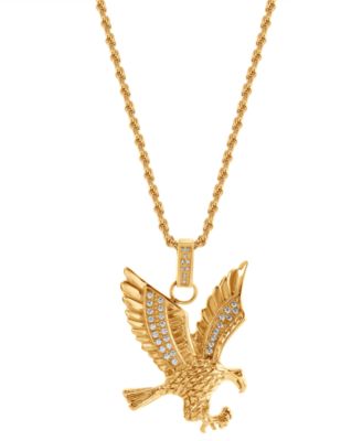 Blackjack - Men's Cubic Zirconia Eagle 24" Pendant Necklace