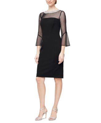 Alex Evenings - Embellished Illusion Sheath Dress