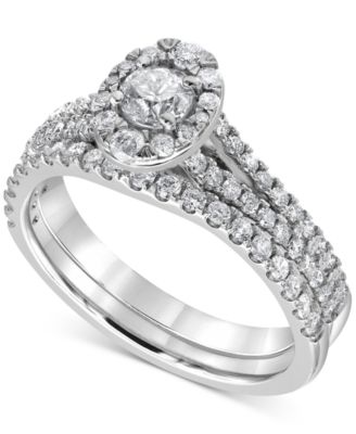 Macy's - Diamond Halo Bridal Set (1 ct. t.w.) in 14k White Gold