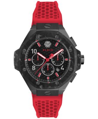 Philipp Plein - Men's Chronograph Red Silicone Strap Watch 46mm