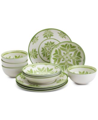 Tabletops Unlimited - Bristol Green 12-Pc. Dinnerware Set, Service for 4